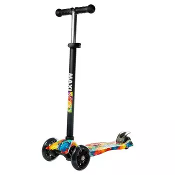 Самокат Maxiscoo Junior, детский, трехколесный, со светящимися колесами, радуга, 2021