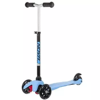 Самокат Novatrack Disco-kids Basic, 120*76 мм, эргономичный, черный/голубой, 120H.DISCOKIDS.BBL20