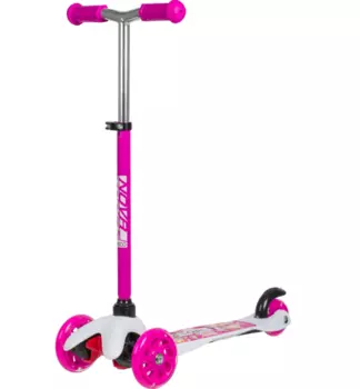 Самокат Novatrack Disco-kids Print для детей, 120*76 мм эргономичный, белый/розовый, 120H.DISCOKIDS.SWPN20