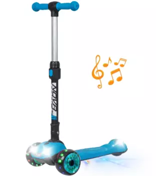 Самокат Novatrack RainBow, для детей, складной механизм на руле, синий, 120CBP.RAINBOW.BL20