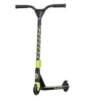 Самокат QUAKE Q2 44074, трюковой, двухколесный, нагрузка до 100 кг, колеса 100 мм, черный/зеленый, 44074