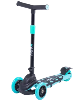 Самокат RIDEX 3D Robin, детский, складной, трехколесный, 120/90 мм, бирюзовый