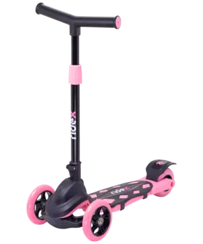 Самокат RIDEX 3D Robin, детский, складной, трехколесный, 120/90 мм, розовый