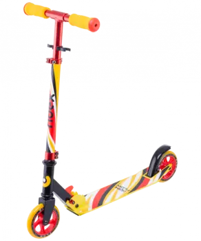 Самокат RIDEX Flow, детский, двухколесный, складной, 125 мм, красный/желтый, SX18349