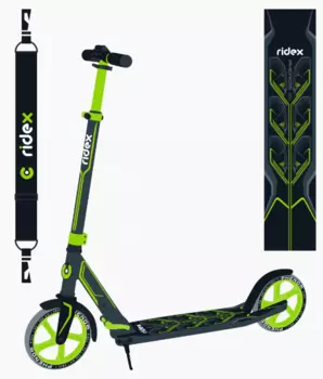 Самокат RIDEX Phenom, 2-х колесный, складной, 200 мм, зеленый