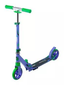Самокат RIDEX Razzle, двухколесный, 145 мм, складной, нагрузка до 70 кг, фиолетовый/зеленый, SX18393