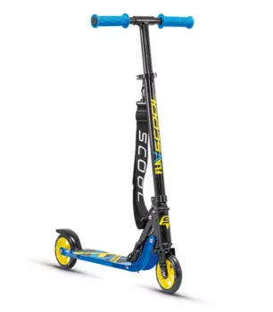 Самокат SCOOL flax 8.1, двухколесный, складной, сине-желтый, 2511