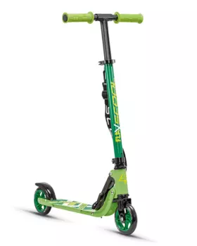 Самокат SCOOL flax 8.1, двухколесный, складной, зелено-желтый, 2510