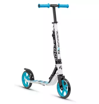 Самокат SCOOL flax 8.3, двухколесный, складной, бело-голубой, 2515