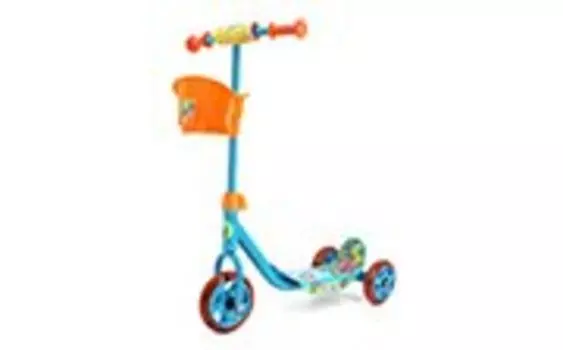 Самокат СМЕШАРИКИ No Name, 3-колесный, кикборд, пластик, голубой, разборной, корзина, до 25 кг, ST-PL-SME