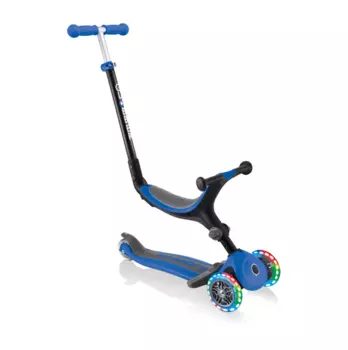 Самокат-трансформер Globber GO UP FOLDABLE LIGHTS, складной, трехколесный, детский, светящиеся колеса, синий