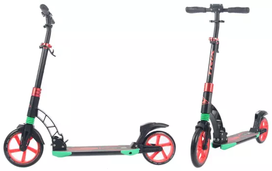 Самокат TRIX , AZTEC, регулируемый, двухколёсный, взрослый, до 100 кг, черно-красный, 2019