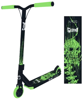 Самокат трюковый XAOS Gloom, 110 мм, черно-зеленый