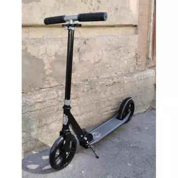 Самокат Vinca Sport, для взрослых, двухколёсный, регулир, PU колеса 200мм, ABEC 7, дека 540х113мм, черный, VSP 10 Retro