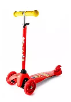 Самокат Vinca Sport, трехколесный, городской, детский от 3 лет, колеса светящиеся, до 35 кг, красный, VSP 8A red Cars