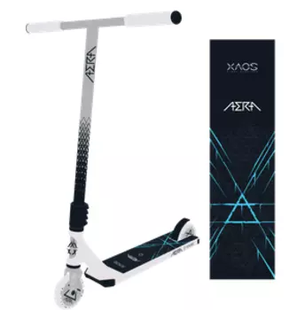 Самокат XAOS Aera, трюковый, 120 мм, белый-черный