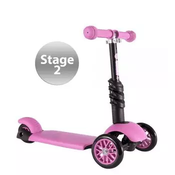 Самокат Y-Volution, Glider 3 в 1, трёхколёсный, трансформер, сиденье, розовый, кикборд, до 20кг, 100073