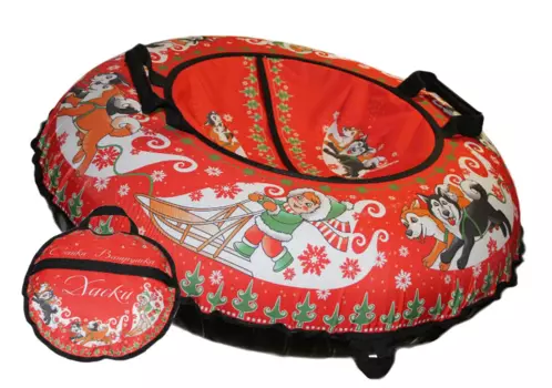 Санки надувные с сумкой "Ватрушка", 100 см, принт "Хаски", КСНВ100-ХАС