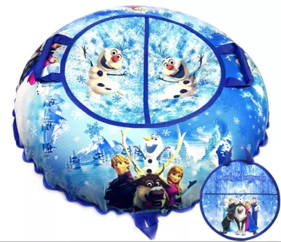 Санки надувные с сумкой "Ватрушка", 100 см, принт "Зимняя сказка", КСНВ100-ХСЦ