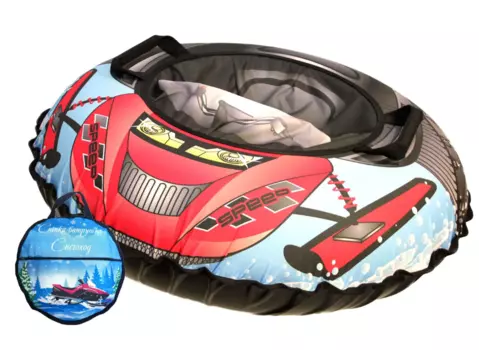 Санки надувные с сумкой "Ватрушка", 100 см, принт "Снегоход", КСНВ100-СХО
