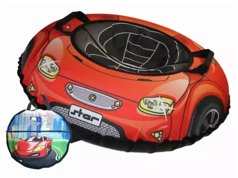 Санки надувные с сумкой "Ватрушка", 100 см, принт "Супер кар", КСНВ100-СКАР