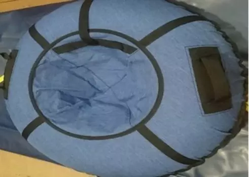 Санки - ватрушка, диаметр 75см LUX (молния), низ ПВХ, верх ПВХ, мягкие ручки, N, камера - Россия