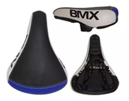Седло HORST BMX, подростковое, универсальное, 16-24", черно-сине-белое, 00-170752