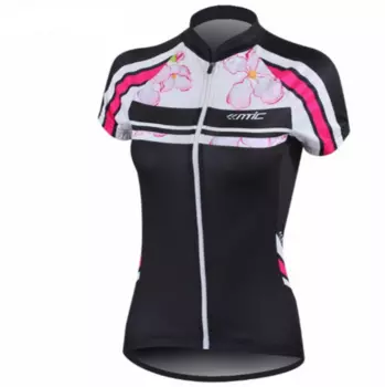 Веломайка Santic, женская, короткий рукав, размер M (EU-S), черно-розовый, LC02035GM