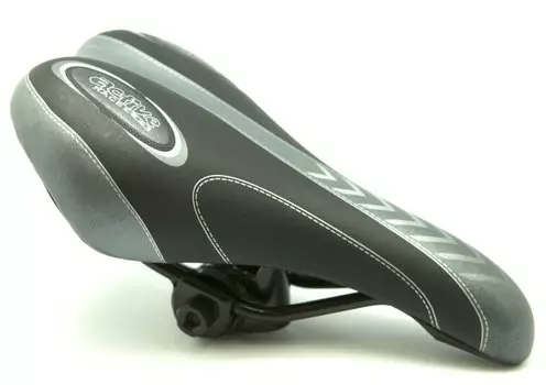 Седло TBS Active Racer 8, чёрно-серое с замком,подростковое, размер 240-135мм