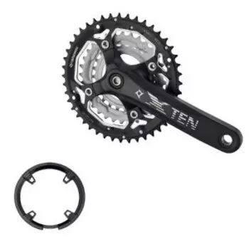 Система шатунов велосипедная PROWHEEL, 170мм, 10скоростей, 44-32-24T, матовый черный, TEN-851