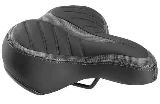 Седло TRIX, комфорт, 250x210 мм, с замком, пружинное, черно-серый, AZ-5555 G-02