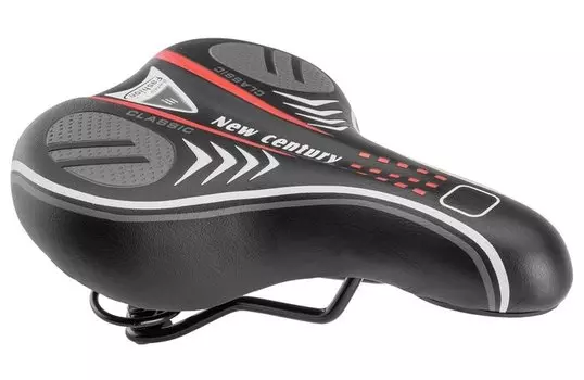 Седло TRIX, комфорт, 255x185 мм, с замком, пружинное, черно-красный, AZ-3268