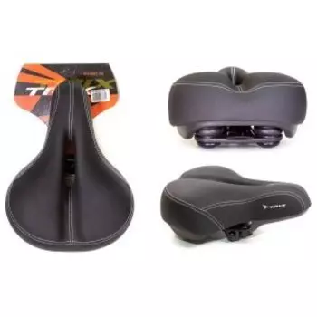 Седло TRIX, комфорт, 270x200 мм, с замком, эластомерное, с вентиляцией, черный, HBAZ-6040