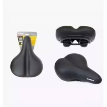 Седло VELO комфорт 272x213 мм, гелевое, эластомерное, серо-черное , SD-VL-6100E-0-GBK