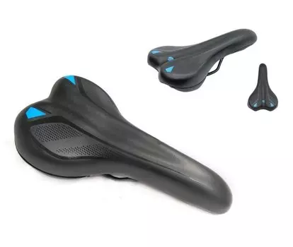 Седло велосипедное Forward, 265*155 мм, с замком, черно-синий, HF-MTB-133