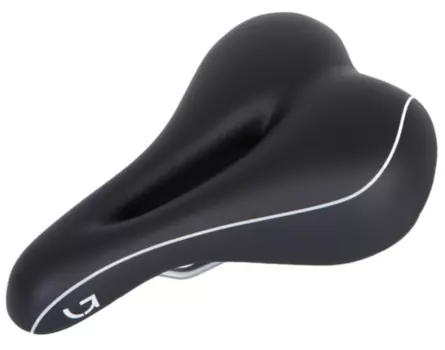 Седло велосипедное Green Cycle Relaxed GSD-110, Unisex, стальные рейлы, черный