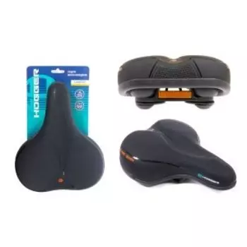 Седло велосипедное HOGGER, комфорт, 265x205 мм, унисекс, гель, эластомер, черное, SDHG65205EGBK