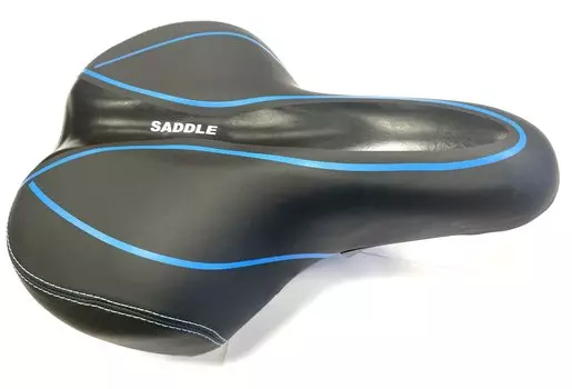 Седло велосипедное HORST, 275x185 мм, замок, эластомеры, черное, 09-200837