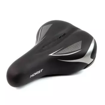 Седло велосипедное Horst, комфорт, 250x185мм, эластомер. черное, 00-170051