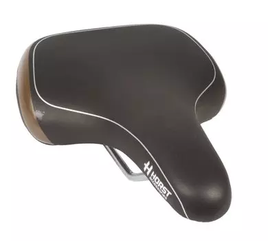 Седло велосипедное HORST, комфорт, 261х196 мм, эластомерное, черное, 9-156263