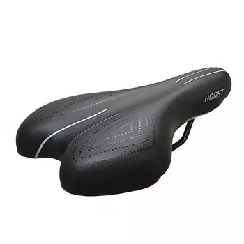 Седло велосипедное HORST, с замком, 275X155 мм, черное, 09-200803