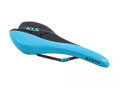 Седло велосипедное KLS STYX, спортивное, ENDURO, 277х162 мм, голубое