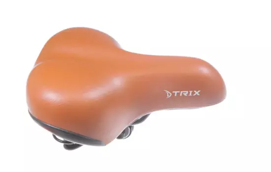 Седло велосипедное комфортное TRIX, коричневое, GFAZ-07