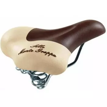 Седло велосипедное Selle MONTE GRAPPA VANITY (Италия), комфорт, 250х190мм, мягкое, коричневое-бежевое, 4-000932