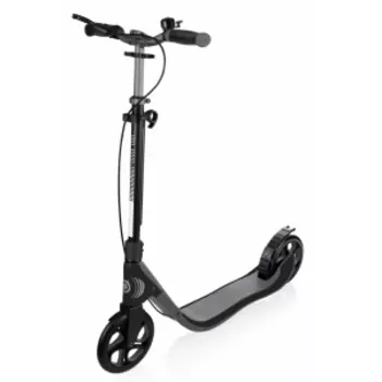 Самокат Globber ONE NL 205 DELUXE, складной, ручной тормоз, двухколесный, до 100 кг, черно-серый, 478-100