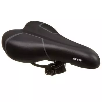 Седло велосипедное STG 2704-25, подростковое. черный, X95779