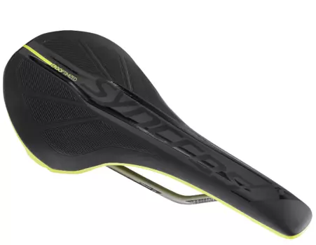 Седло велосипедное Syncros XR1.5 black/sulphur yellow narrow, полиуретан, 238583-5024