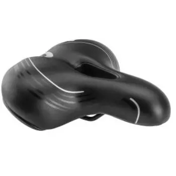 Седло велосипедное TRIX, 250x210 мм, эластомерное, с вентиляцией, черное, SD-TX-5554-0-BK