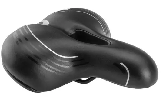 Седло велосипедное TRIX, 250x210 мм, эластомерное, с вентиляцией, черное, SD-TX-5554-0-BK