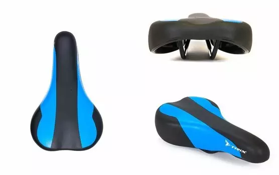 Седло велосипедное TRIX, детское, 230х140 мм, черно-синее, SDTX30140R0BL 12186